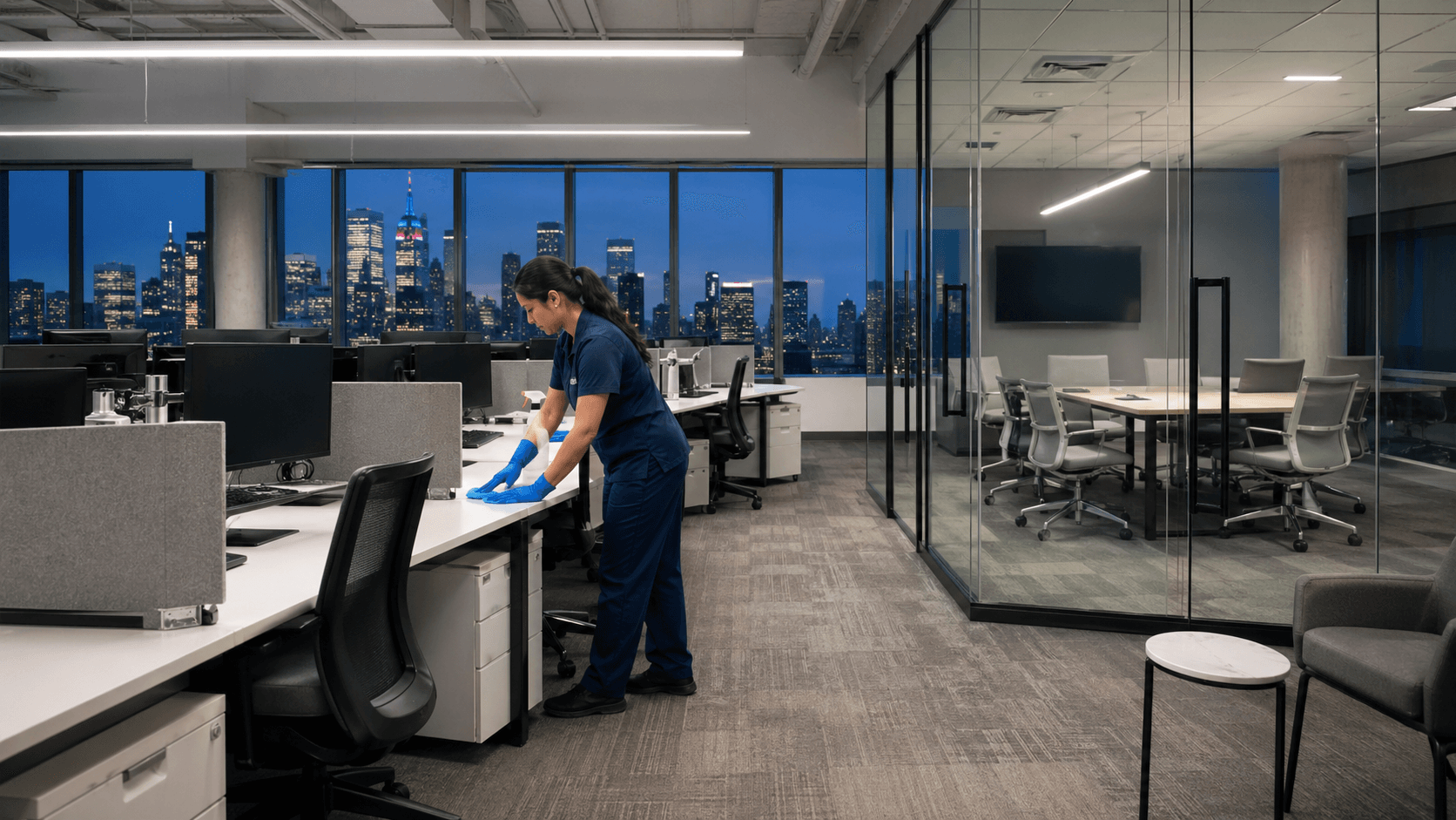 Offices cleaning environment maintained by ServiceHelpers.